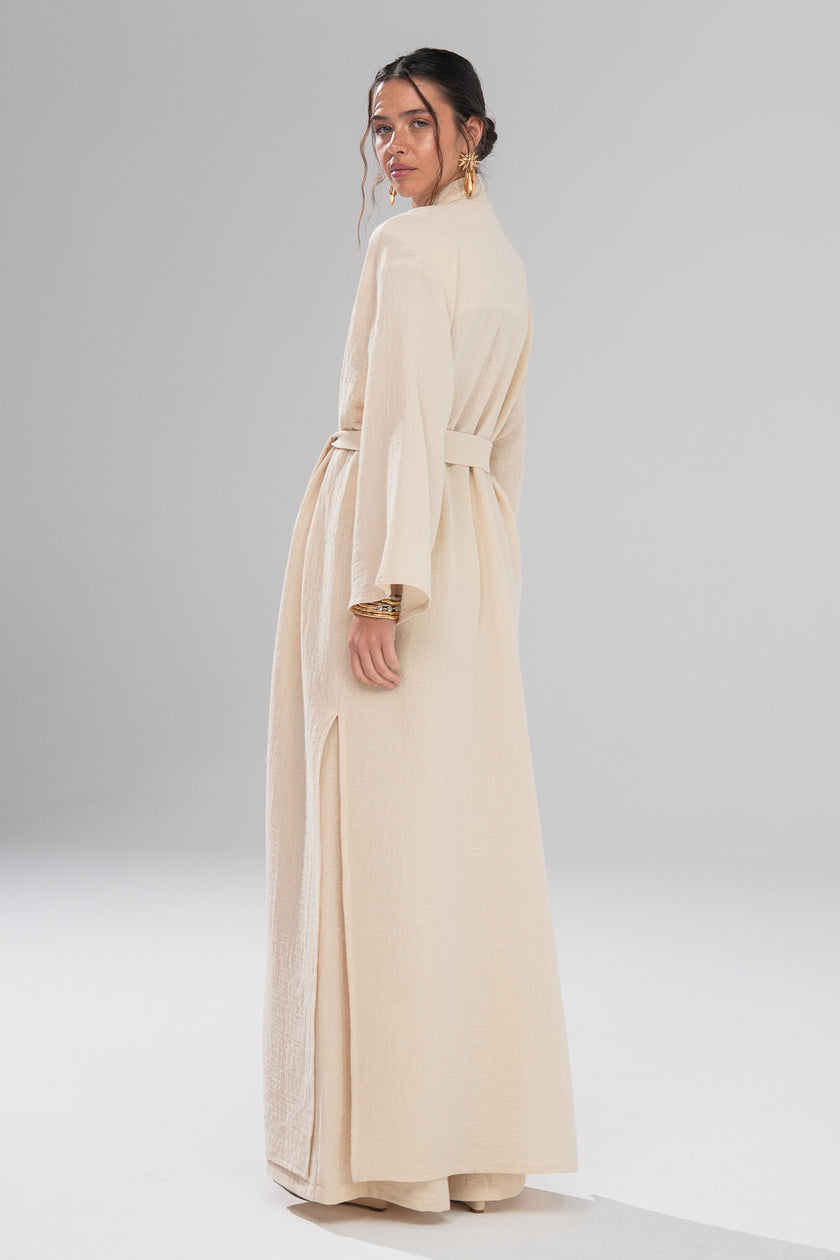 Flow Pantolon Kimono Parıltılı Takım Ekru