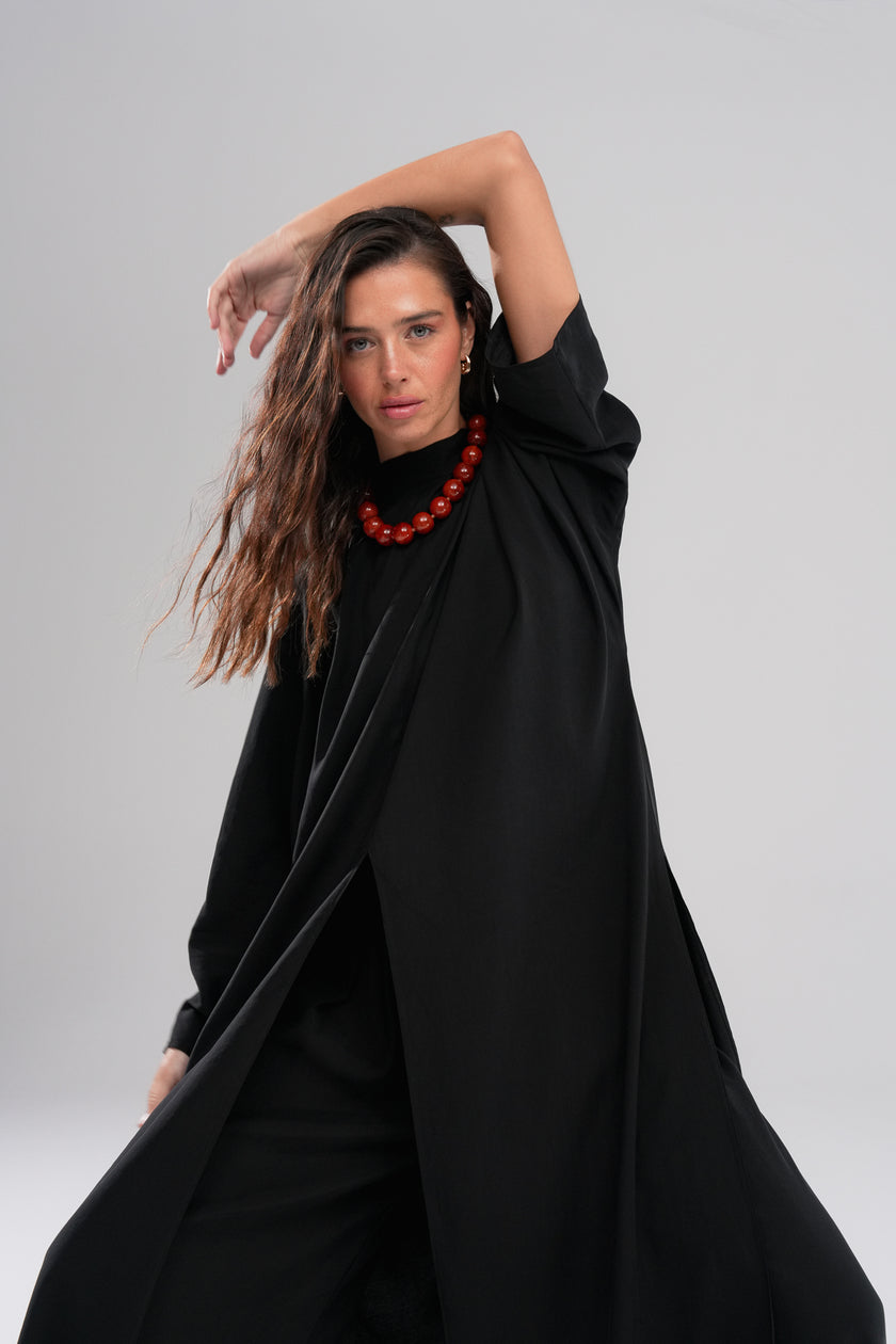 Sable Coast Pantolon Abaya Takım Siyah