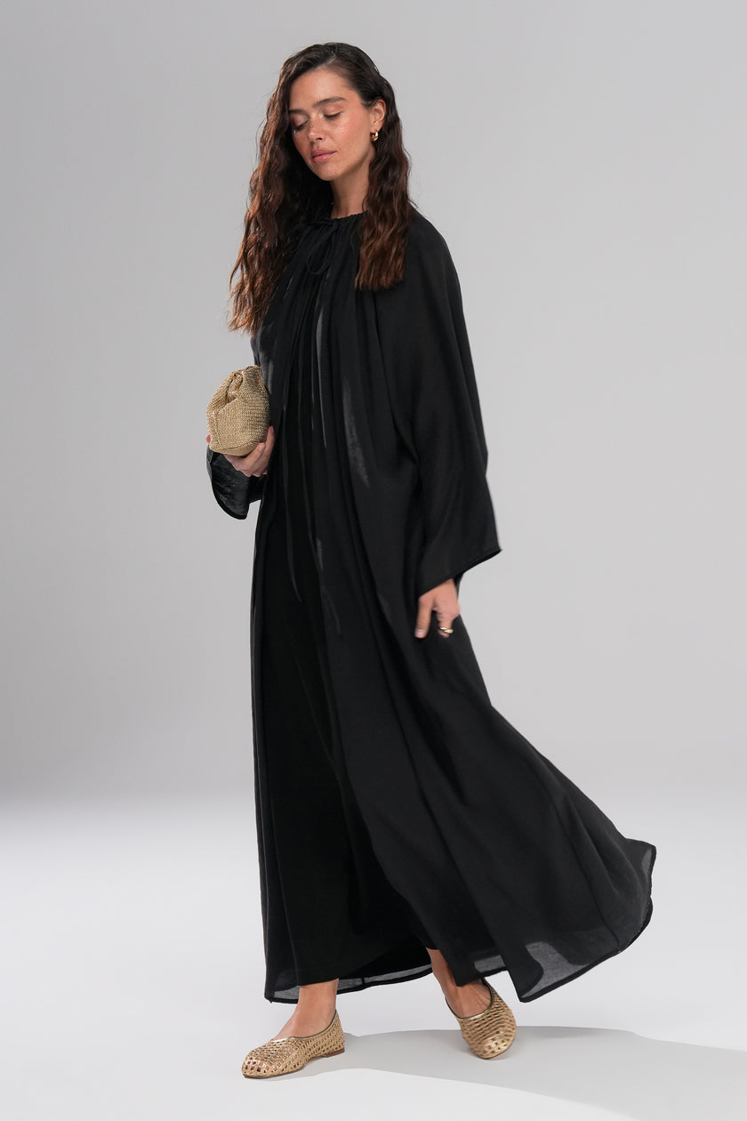 Serenity Pelerin Abaya Takım Siyah