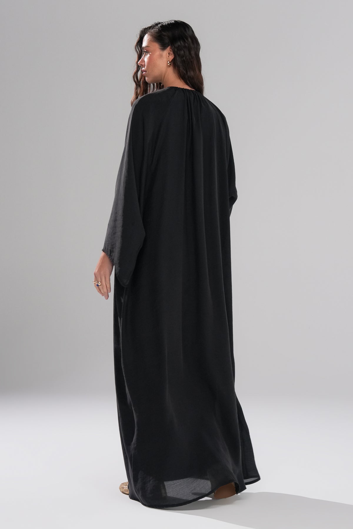 Serenity Pelerin Abaya Takım Siyah