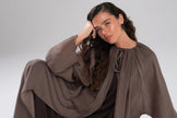 Serenity Pelerin Abaya Takım Kahve