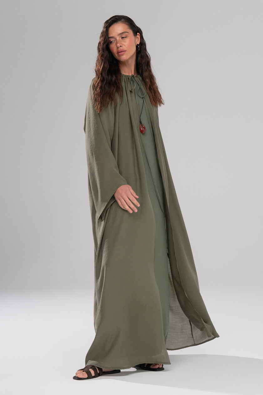 Serenity Pelerin Abaya Takım Haki
