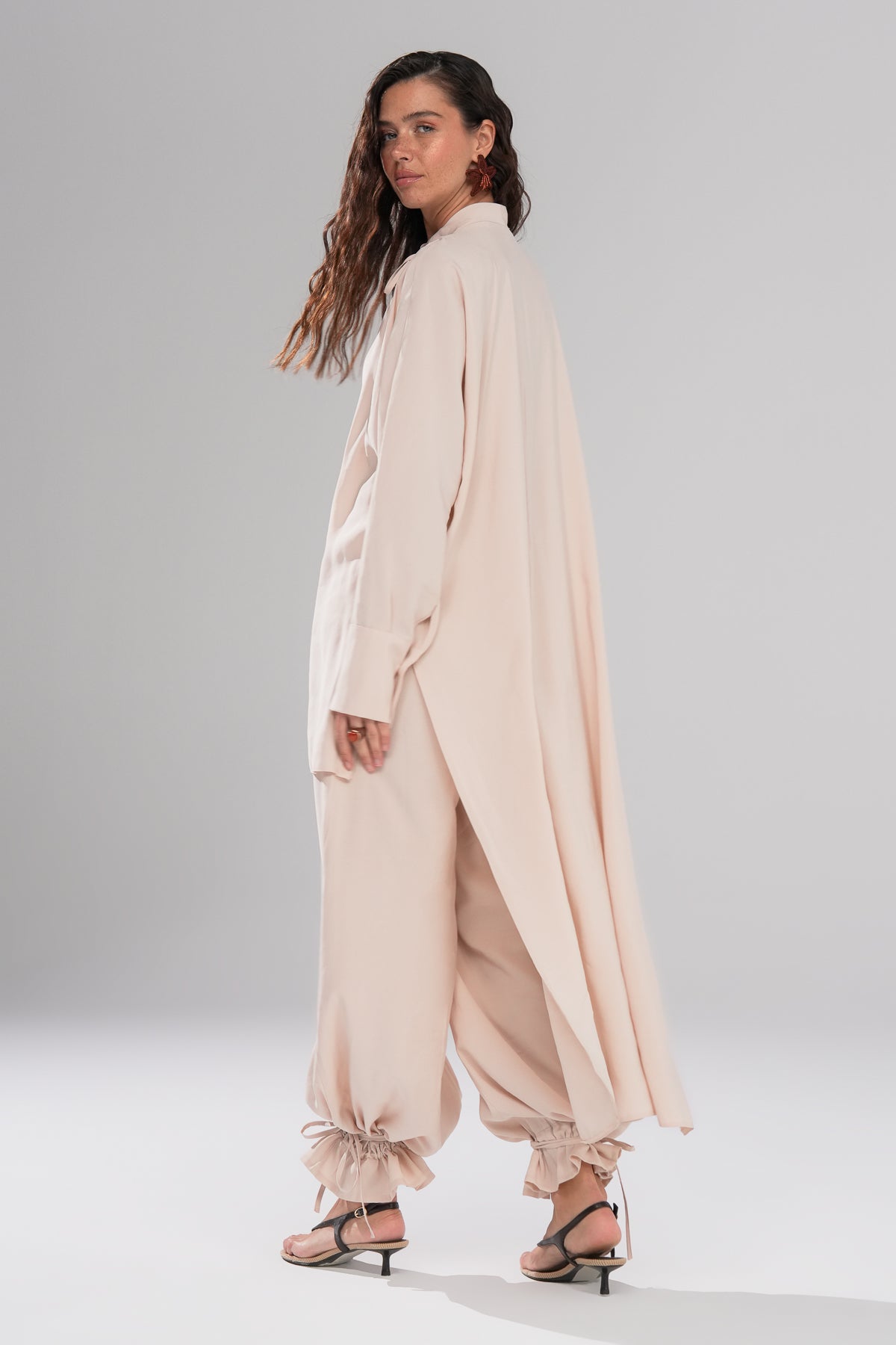 Sable Coast Pantolon Abaya Takım Pudra