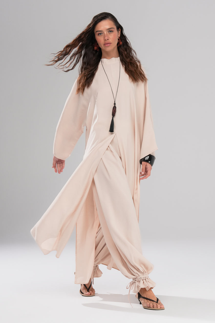 Sable Coast Pantolon Abaya Takım Pudra