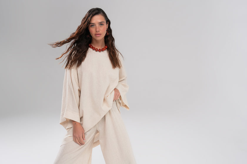 Wind Atelier Parıltılı Takım Ekru