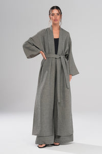 Flow Pantolon Kimono Parıltılı Takım Gri