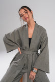 Flow Pantolon Kimono Parıltılı Takım Gri